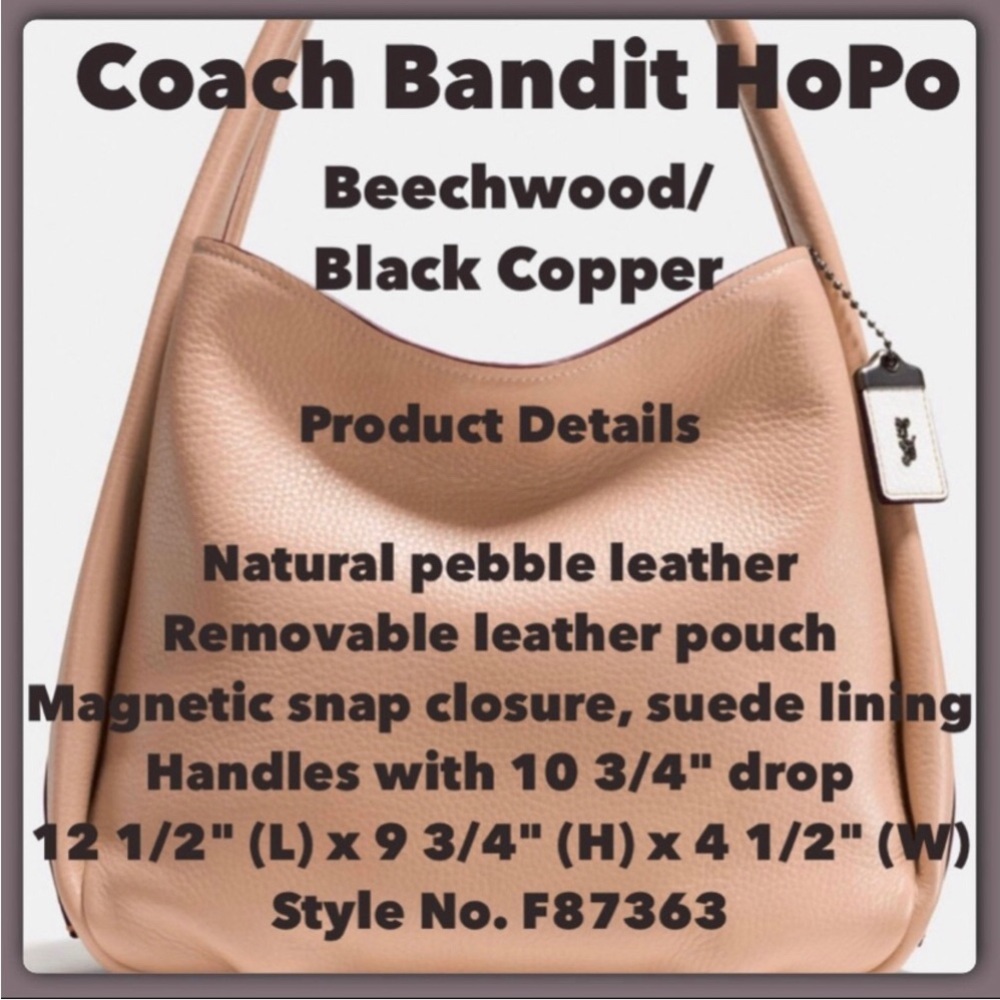 Coach 1941 Legacy Glovetanned Leather Bandit Beechwood HoBo Shoulder bag 🥰♥️ 👜 - Picture 10 of 11